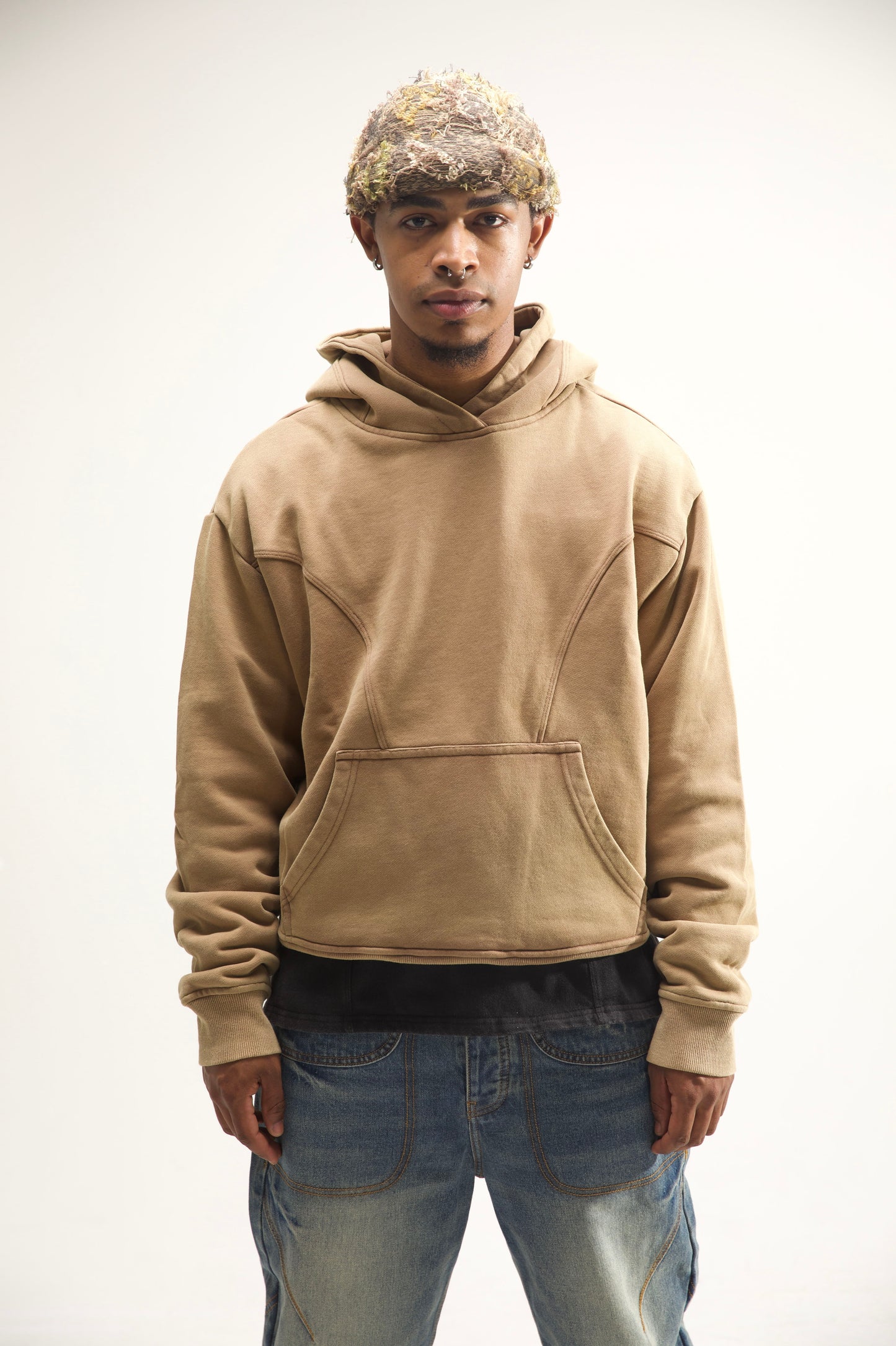 PRINCESS CUT PULLOVER HOODIE (BROWN)