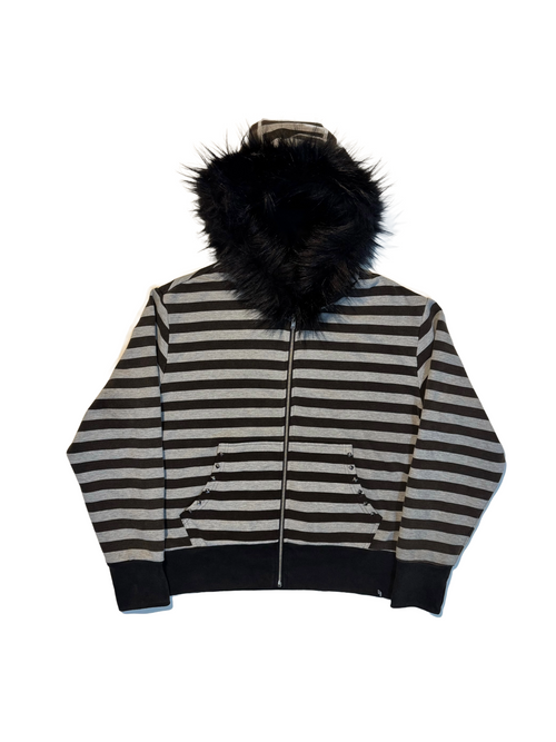 STRIPED FUR ZIP