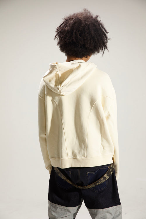 PRINCESS CUT PULLOVER HOODIE (CREAM)